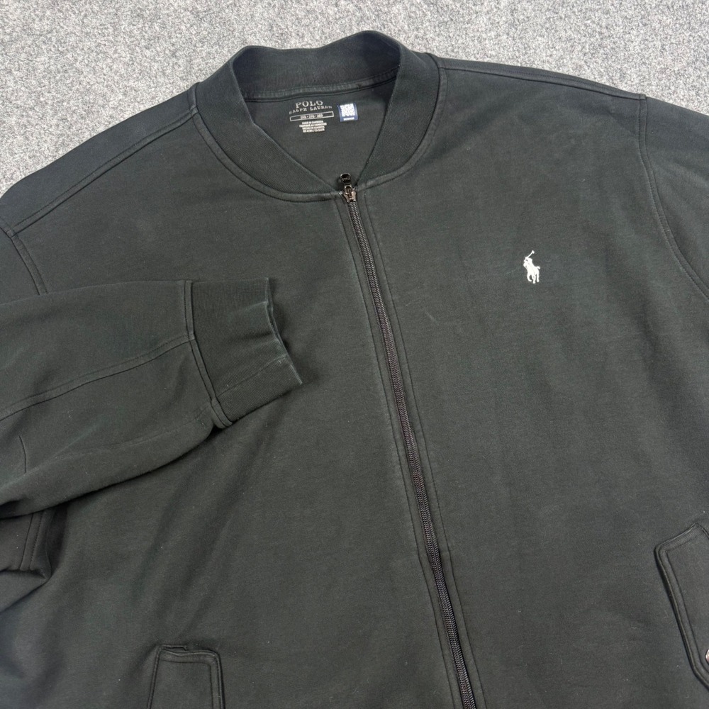 Polo Ralph Lauren Flight Bomber Jacket Men 3XB Black Full Zip Utility Pocket
